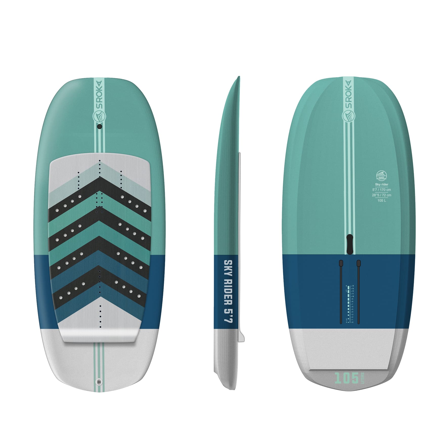 Carène avec double concave planche de wing foil débutant